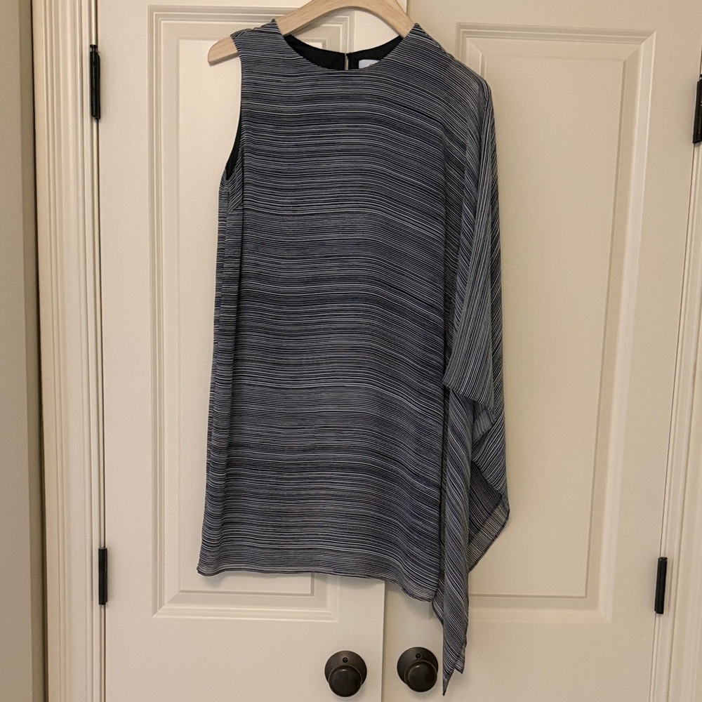 Asymmetrical Striped Sleeveless Dress